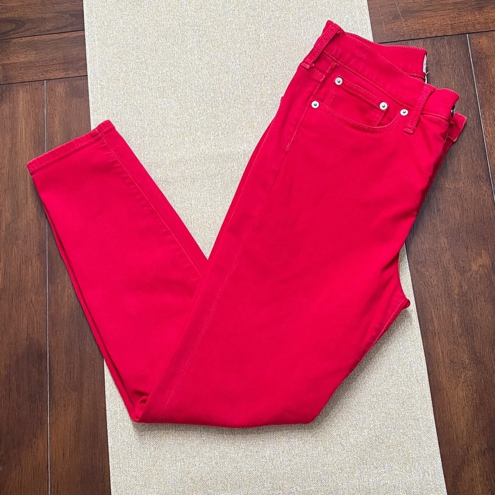 ❤️ J. Crew Women's High Rise Red Jeans